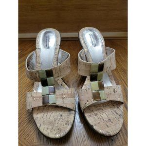 Women's‎ Croft & Barrow Sole (Sense) Ability Heel Sandals cork sz 8.5 M